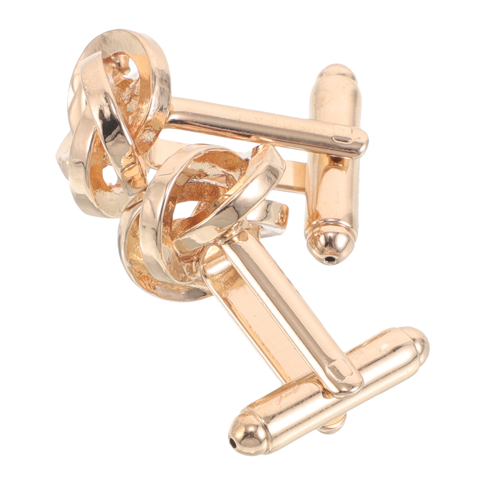 Men Formal Party Wear Shirt - 2Pcs Copper Cufflinks Twist Knot Design