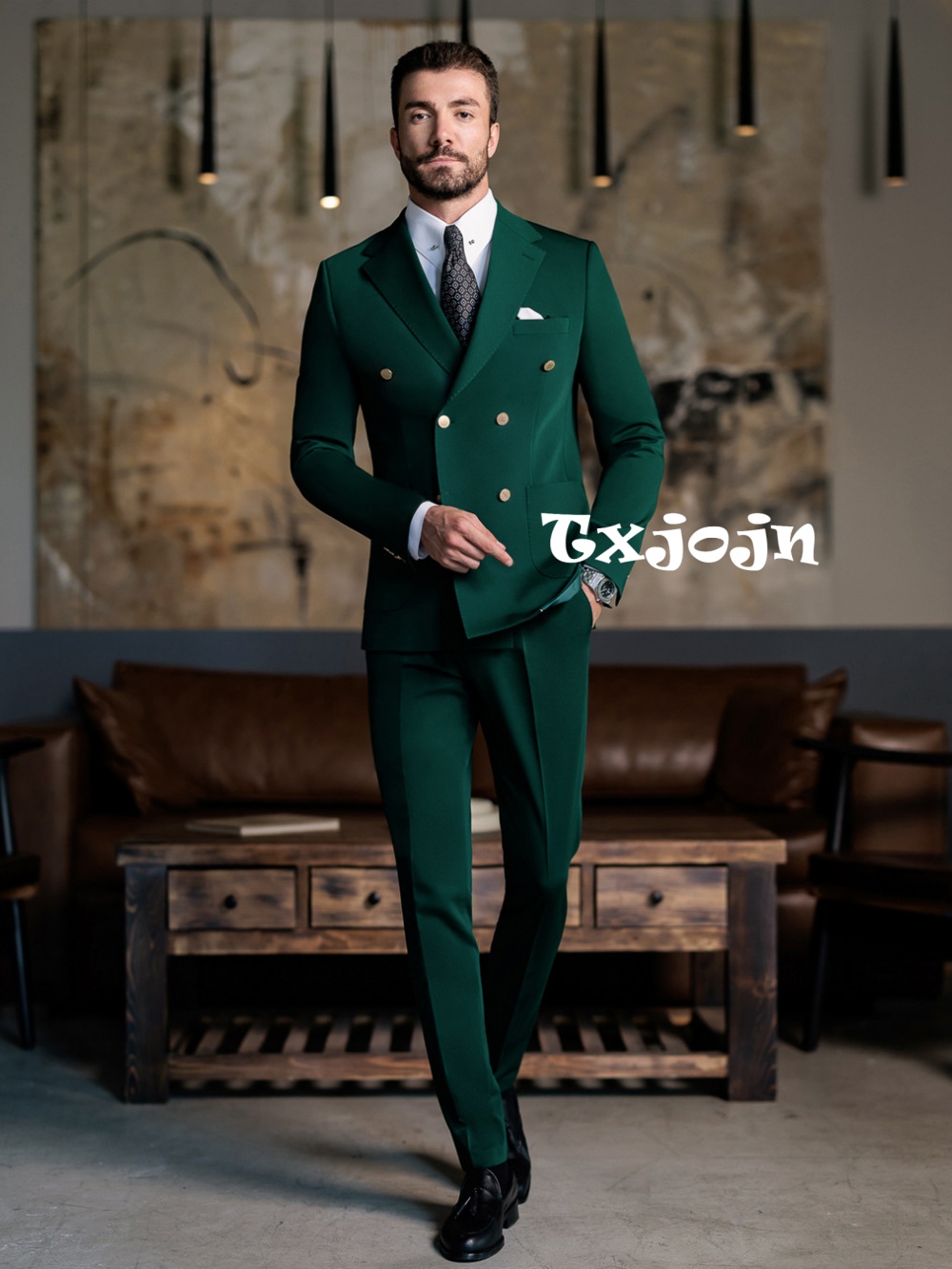 Formal Men Party Wear Jacket - Green Formal Man Slim Fit Suits