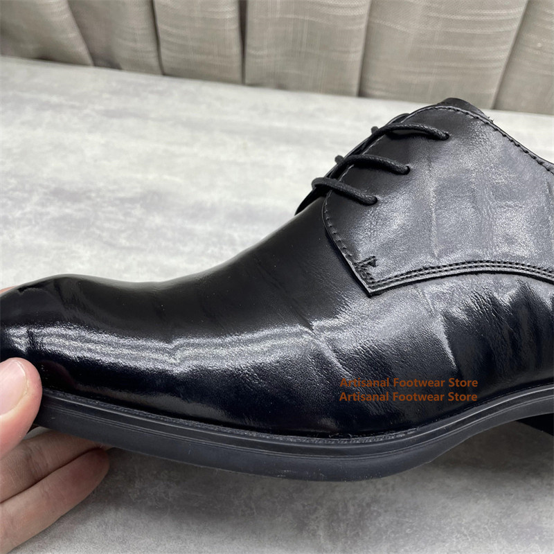 Men's Black Leather Oxford Sho - Formal Men Daily Wear Shoes 评论和价格