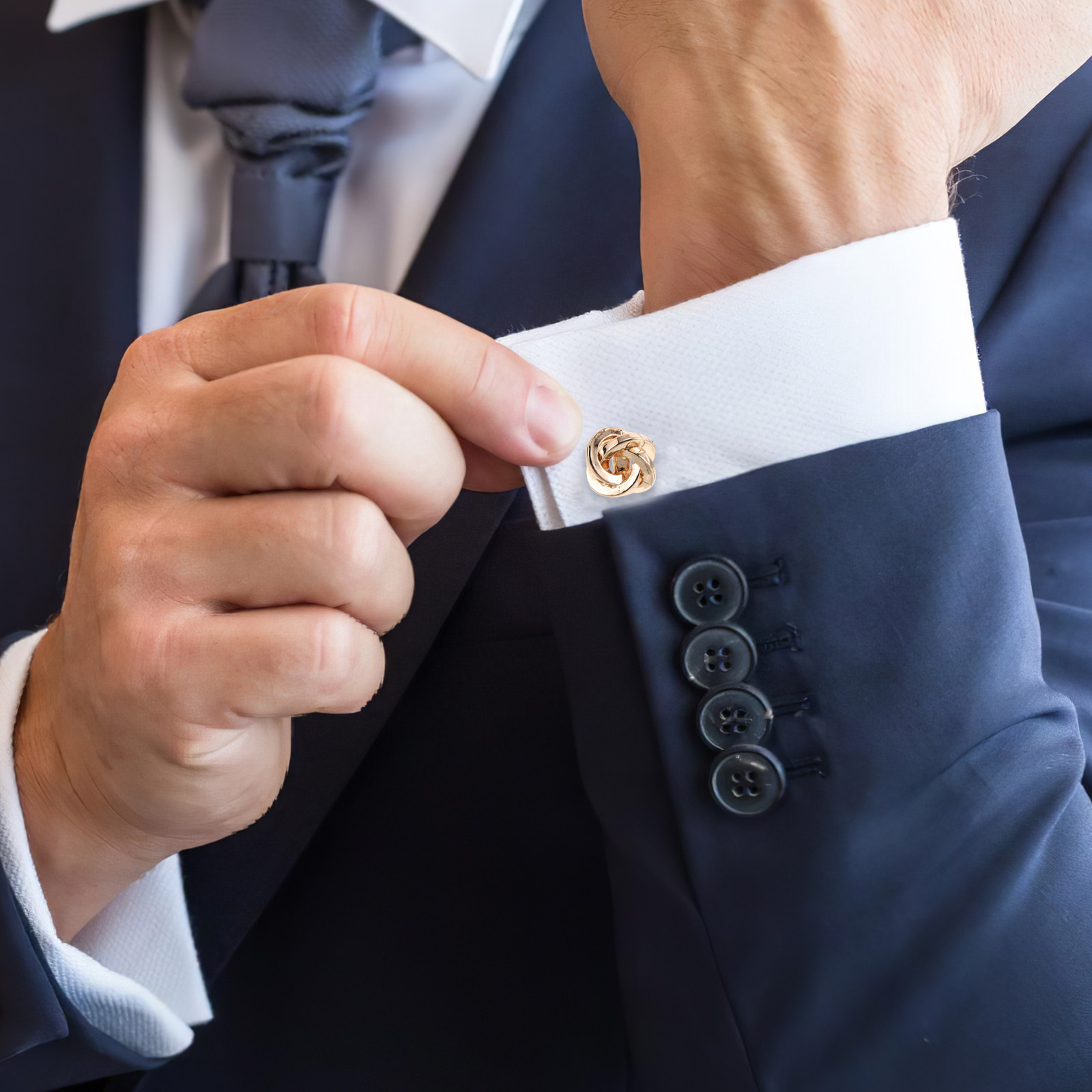 2Pcs Copper Cufflinks Twist Kn - Men Formal Party Wear Shirt 评论和价格