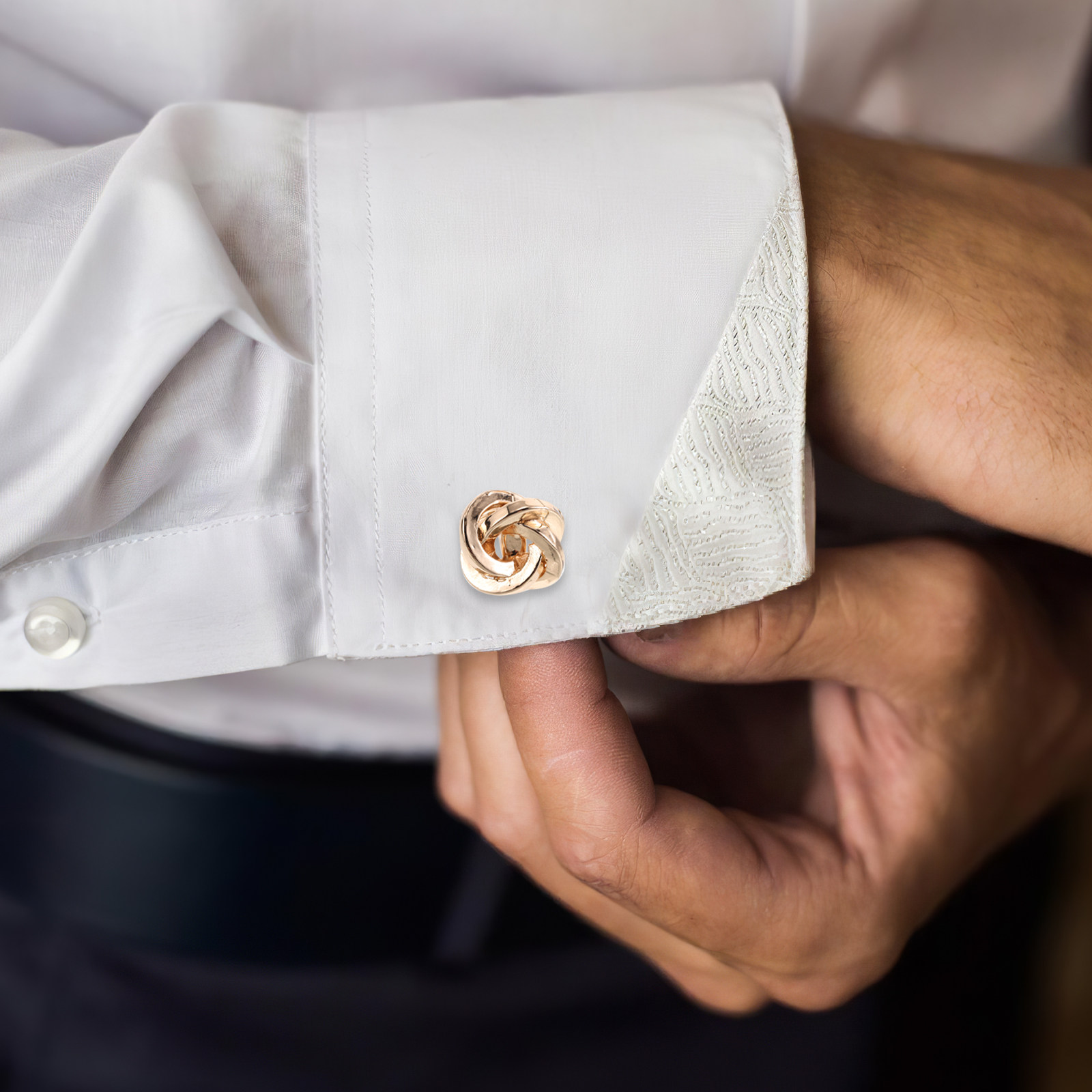 2Pcs Copper Cufflinks Twist Kn - Men Formal Party Wear Shirt 评论和价格