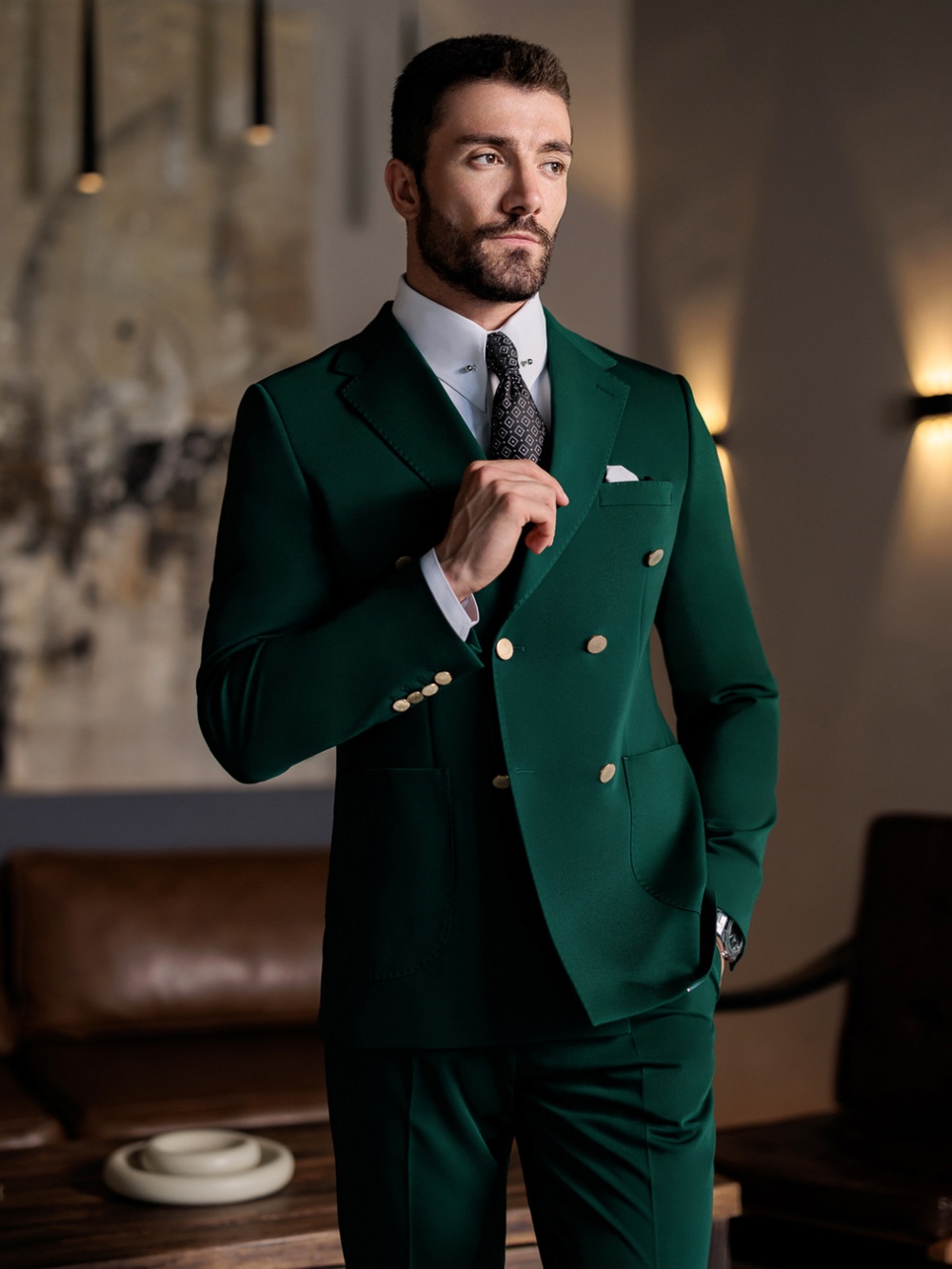 Green Formal Man Slim Fit Suit - Formal Men Party Wear Jacket 评论和价格