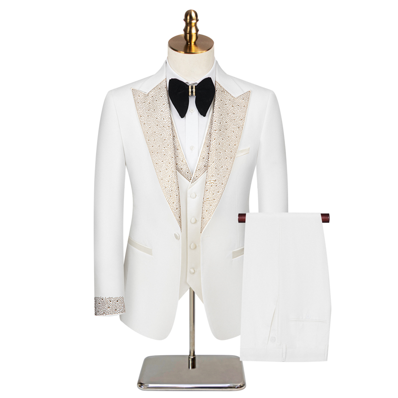 2026 Glitter Crystal 3 Piece M - Men Formal Wear For Dinner 评论和价格