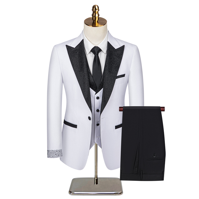 2026 Glitter Crystal 3 Piece M - Men Formal Wear For Dinner 评论和价格