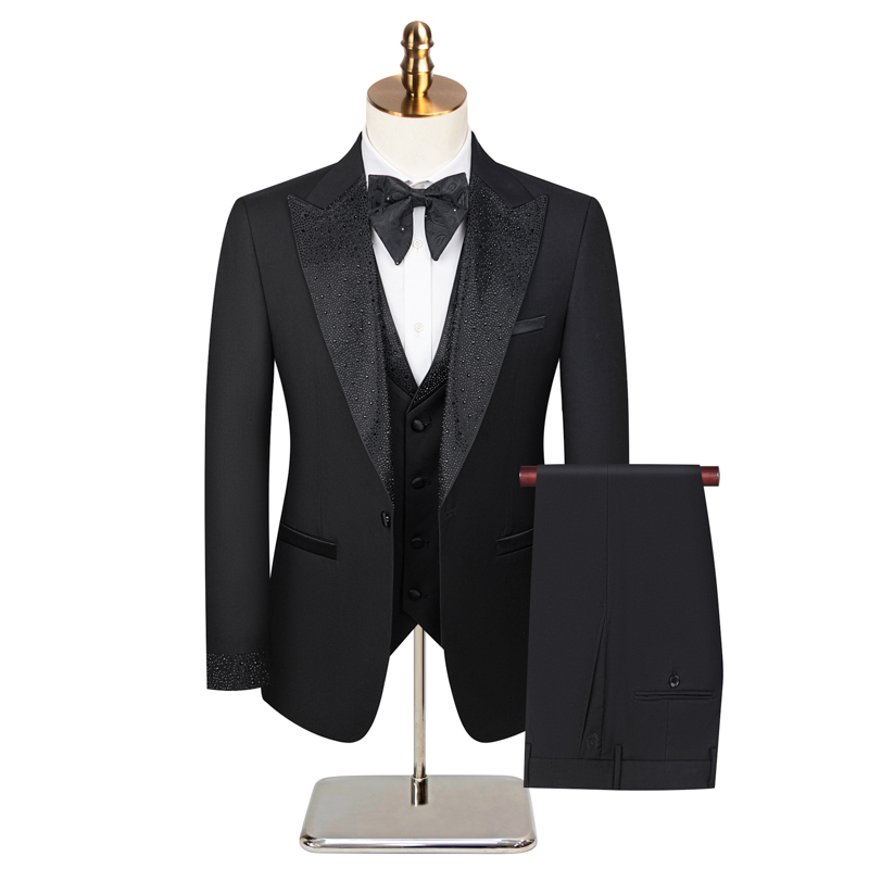 2026 Glitter Crystal 3 Piece M - Men Formal Wear For Dinner 评论和价格