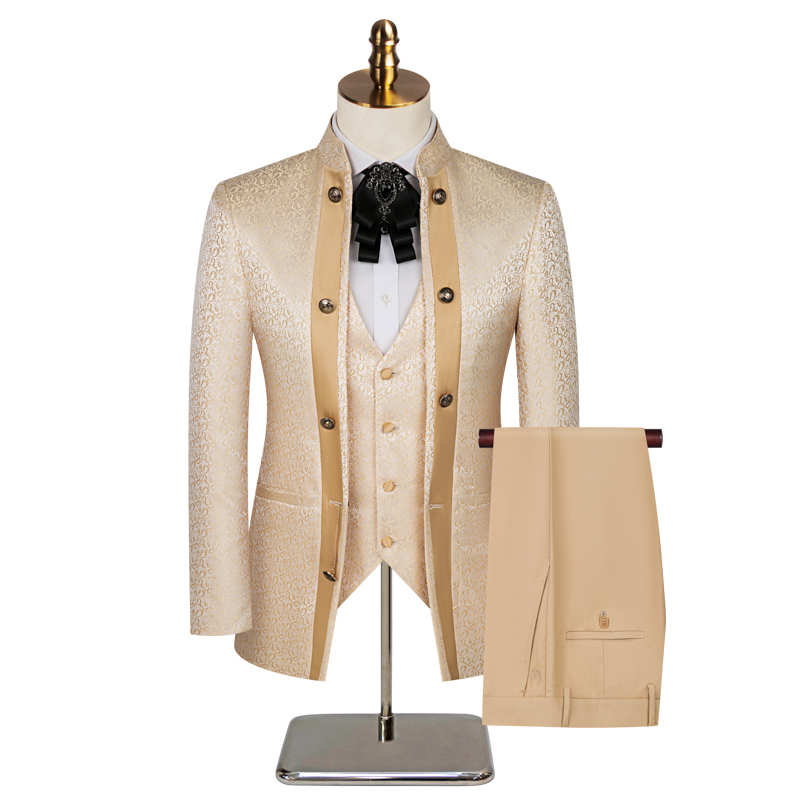 2026 Jacquard 3 Piece Men Suit - Men Formal Wear For Dinner 评论和价格