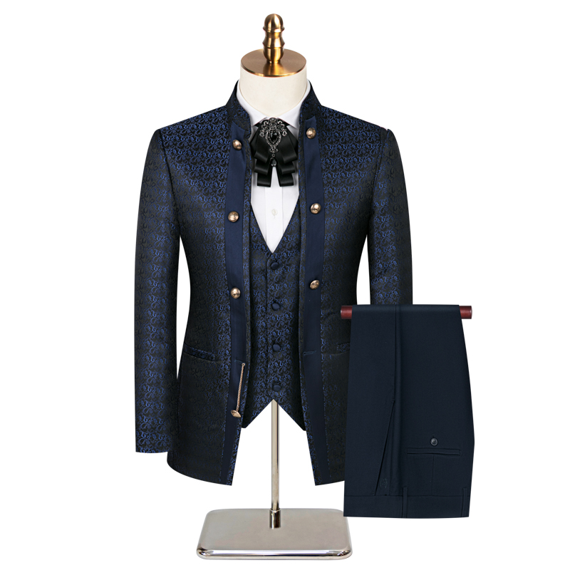 2026 Jacquard 3 Piece Men Suit - Men Formal Wear For Dinner 评论和价格