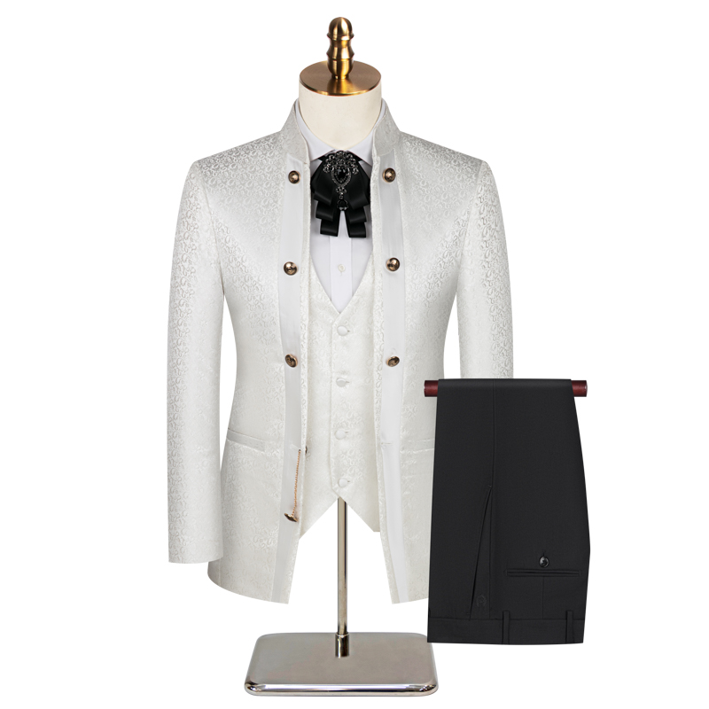 2026 Jacquard 3 Piece Men Suit - Men Formal Wear For Dinner 评论和价格