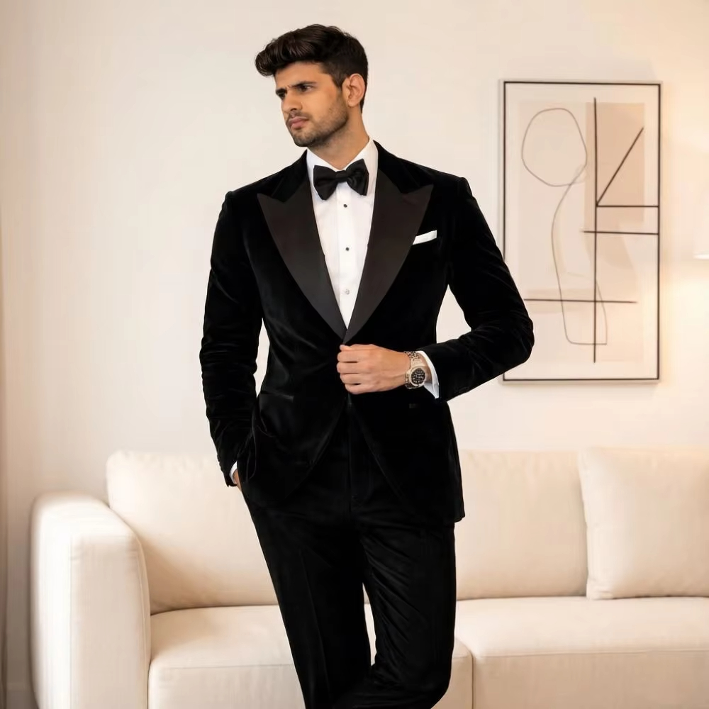 Velvet Suits for Men Slim Fit  - Formal Men Party Wear Jacket 评论和价格