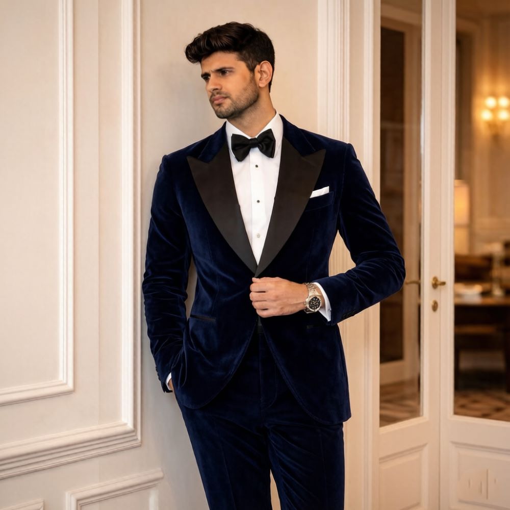 Velvet Suits for Men Slim Fit  - Formal Men Party Wear Jacket 评论和价格