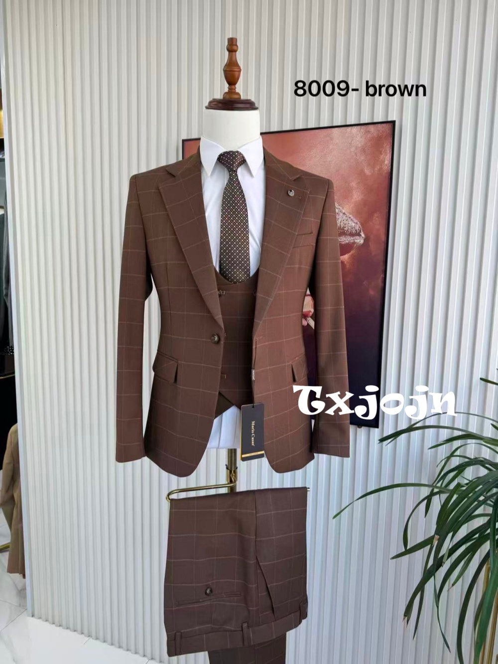Men's Plaid Tuxedo 3 Pieces Ja - Formal Men Party Wear Jacket 评论和价格