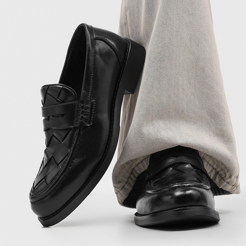 Men handmade woven penny loafe - Formal Men Daily Wear Shoes 评论和价格