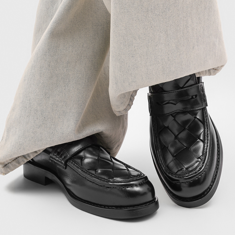 Men handmade woven penny loafe - Formal Men Daily Wear Shoes 评论和价格