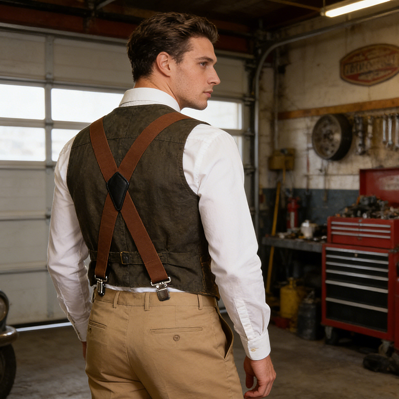 Retro Y-back Men's Suspenders  - Suspender Clip Formal 评论和价格