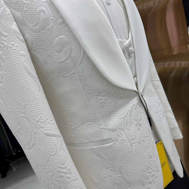 Men Wedding Suit White 3 Piece - Formal Men Party Wear Jacket 评论和价格