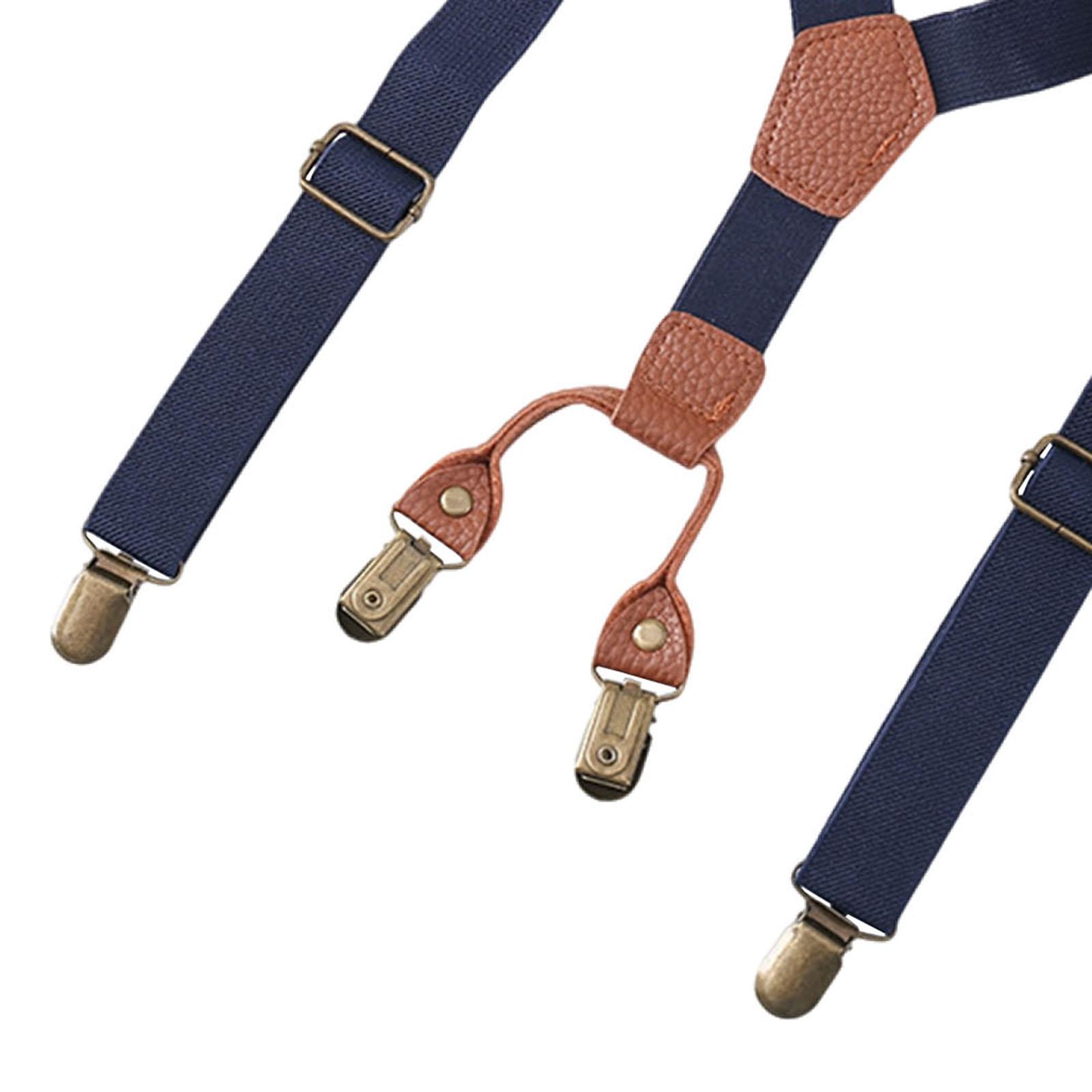 Boys Suspender Solid Color Hea - Suspender Clip Formal 评论和价格
