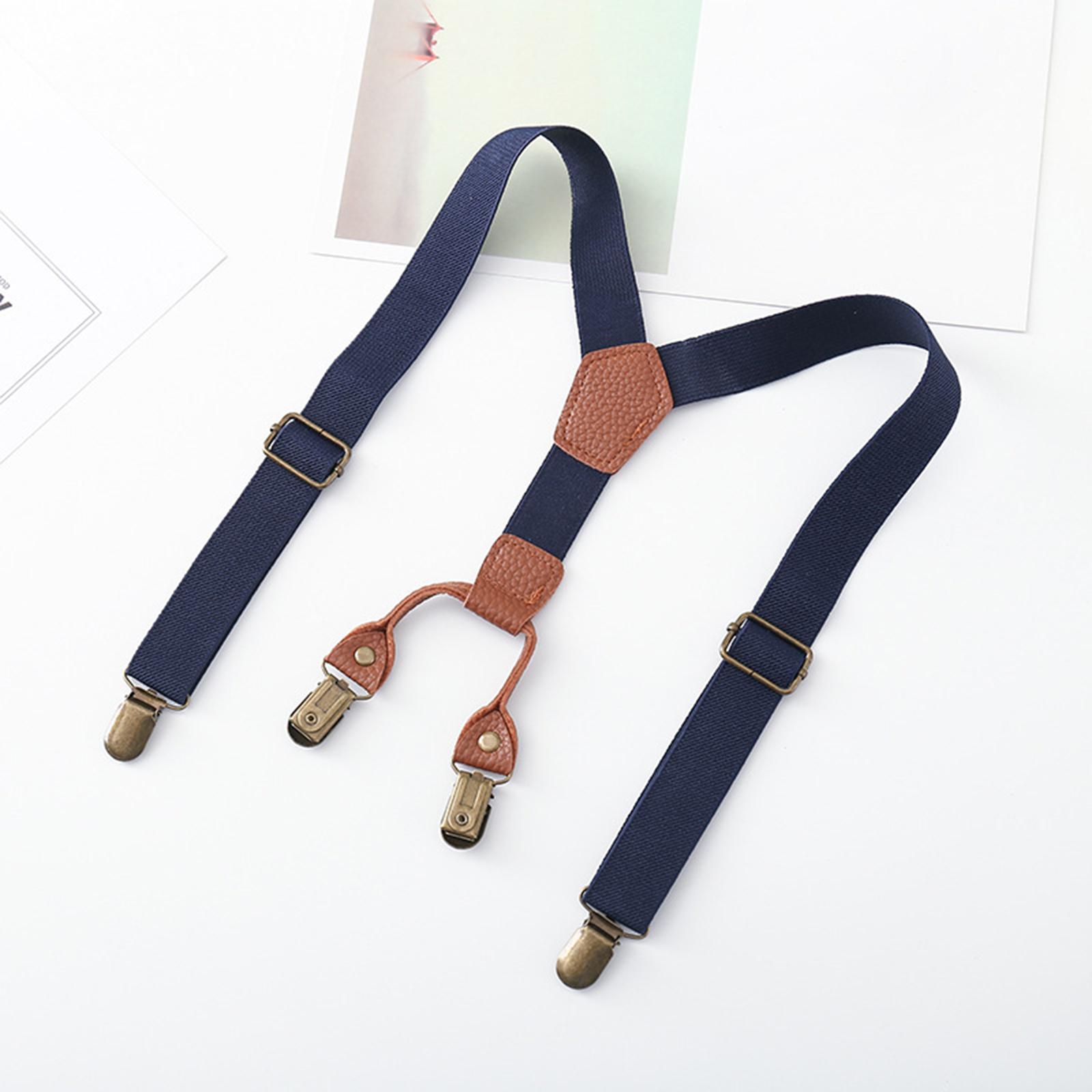 Boys Suspender Solid Color Hea - Suspender Clip Formal 评论和价格