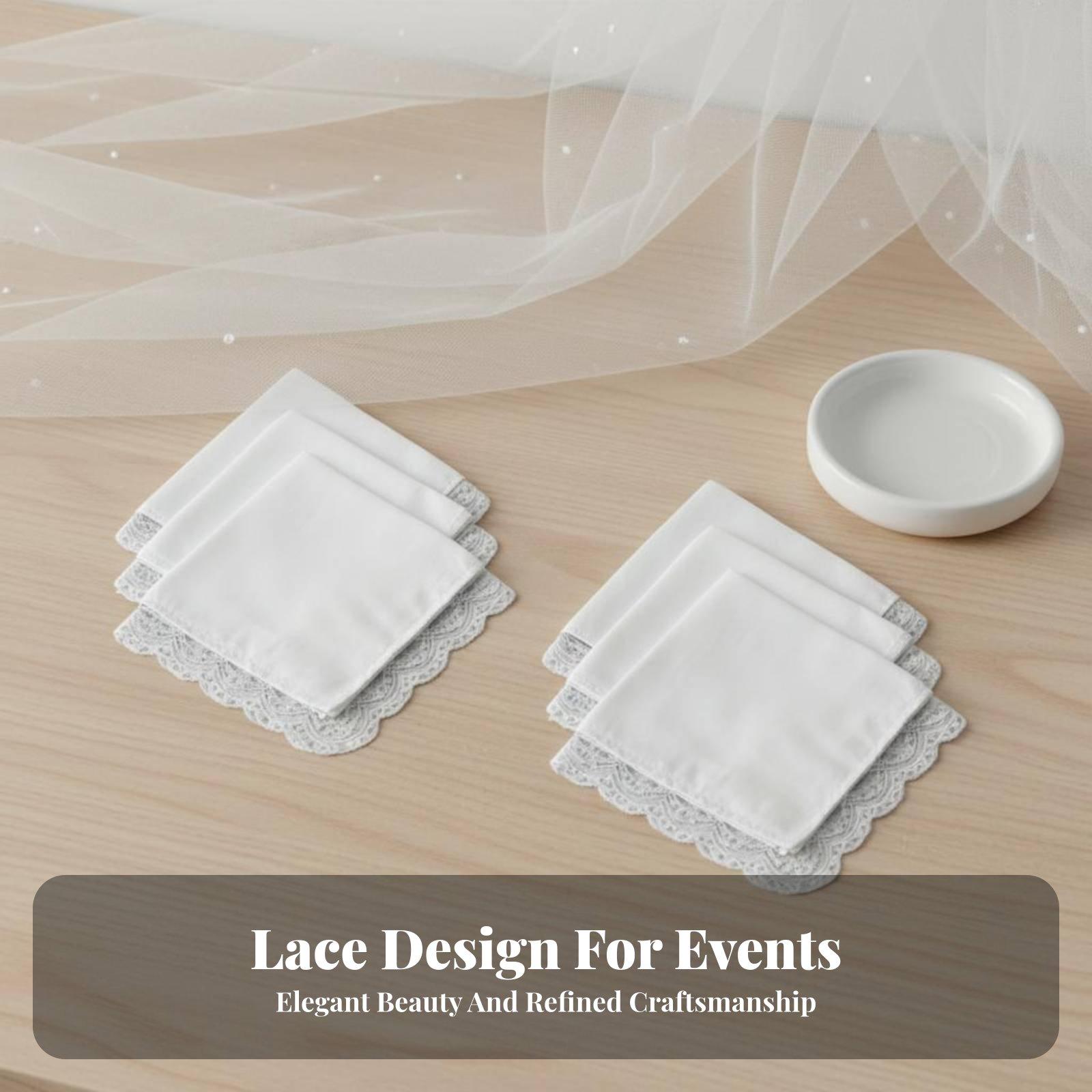 Delicate Lace White Cotton Han - Monogrammed Handkerchief 评论和价格