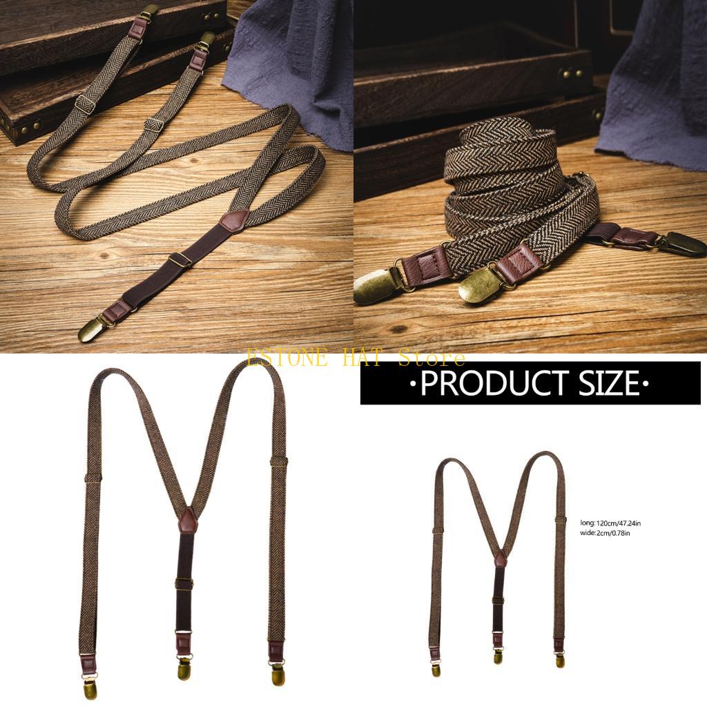 49MF 3 Clip Men Suspenders Ela - Suspender Clip Formal 评论和价格