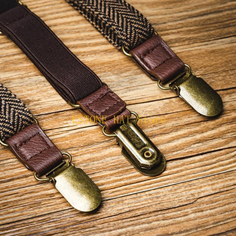 49MF 3 Clip Men Suspenders Ela - Suspender Clip Formal 评论和价格