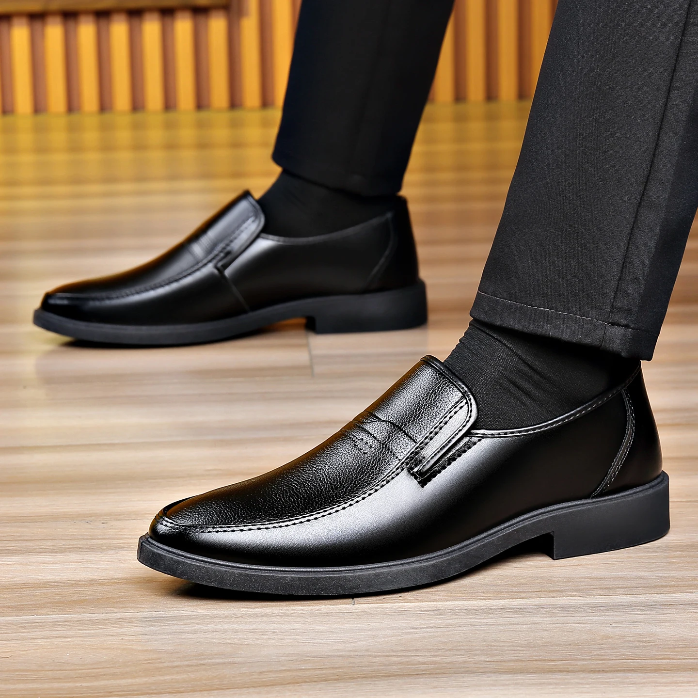 Men's Slip‑on Business Leather - Formal Men Daily Wear Shoes 评论和价格