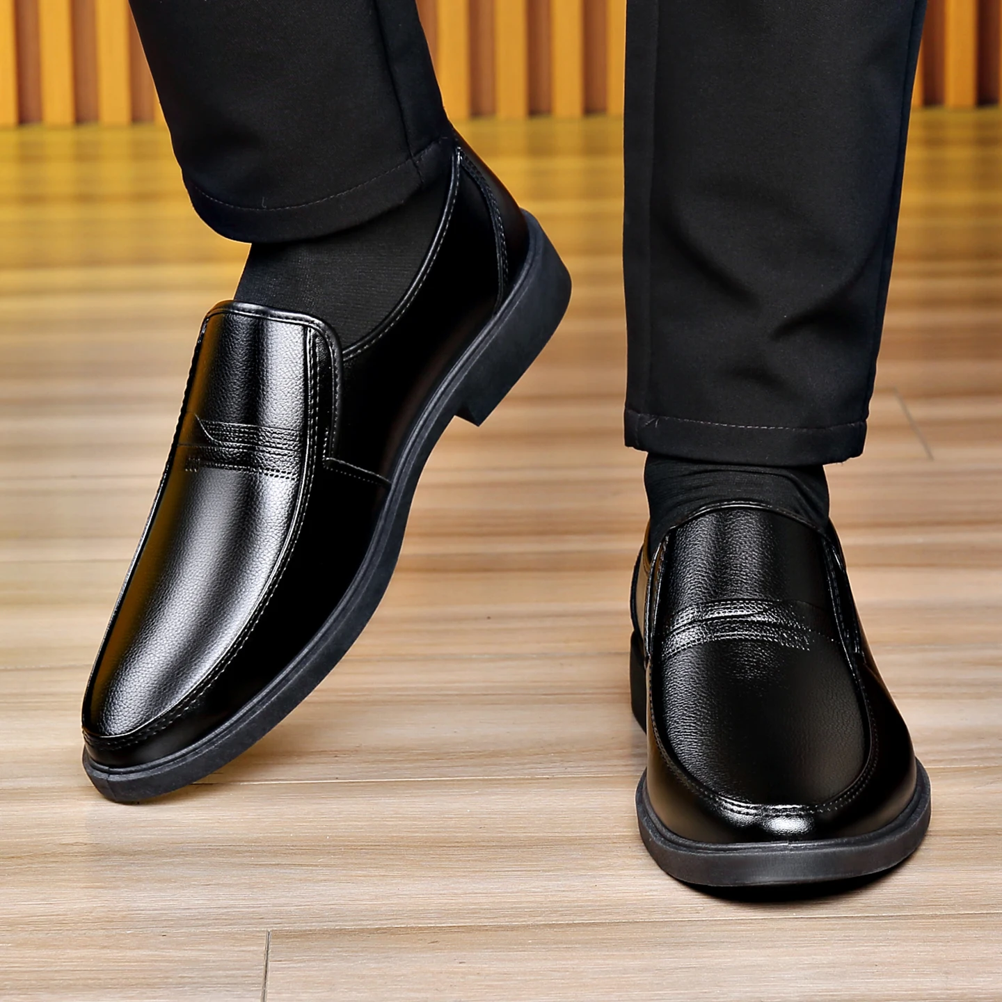 Men's Slip‑on Business Leather - Formal Men Daily Wear Shoes 评论和价格