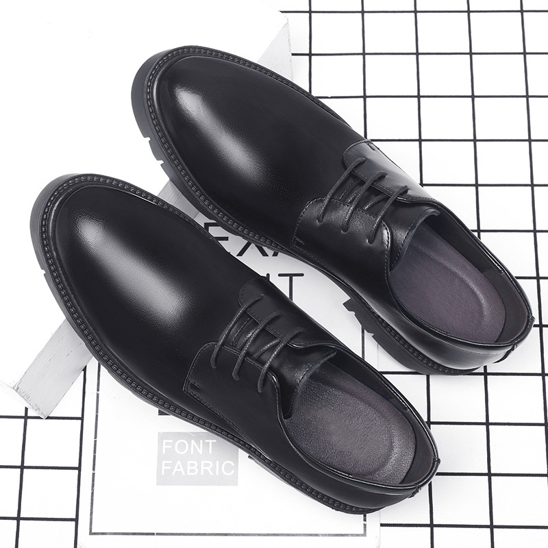 Mens Black Leather Lace Up Dre - Formal Men Daily Wear Shoes 评论和价格