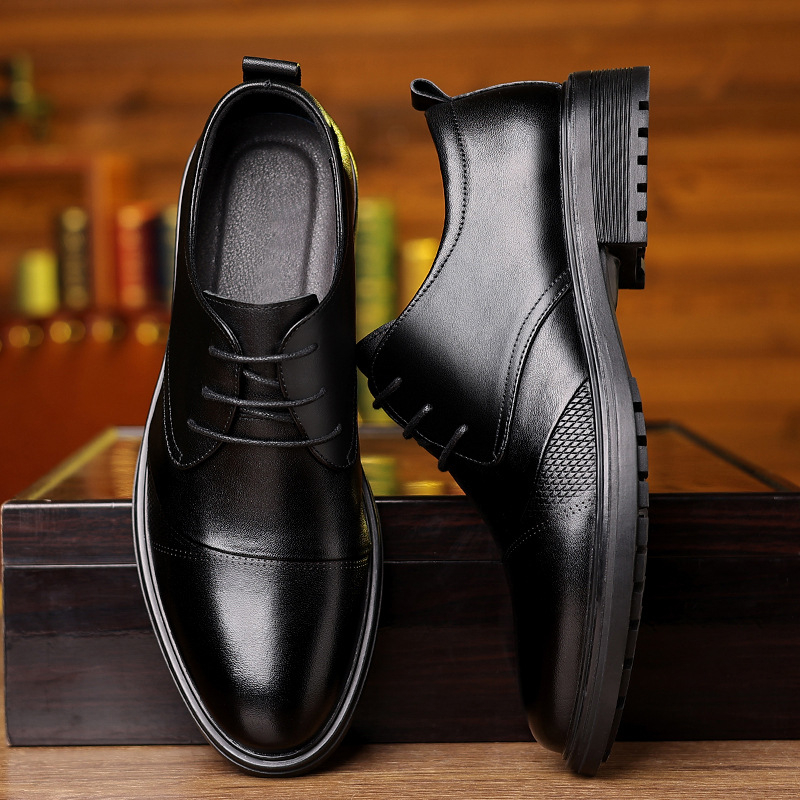 Mens Black Genuine Leather Tex - Formal Men Daily Wear Shoes 评论和价格