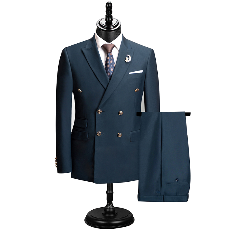 2026 Solid Color Double-Breast - Men Formal Wear For Dinner 评论和价格
