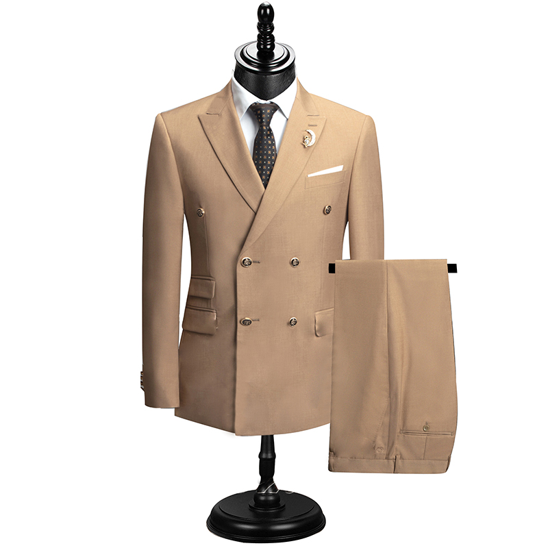 2026 Solid Color Double-Breast - Men Formal Wear For Dinner 评论和价格