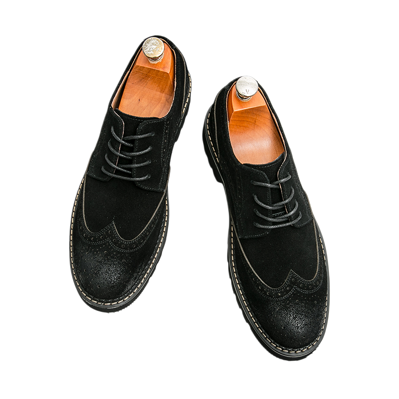 Men's Brown Suede Brogue Oxfor - Formal Men Daily Wear Shoes 评论和价格
