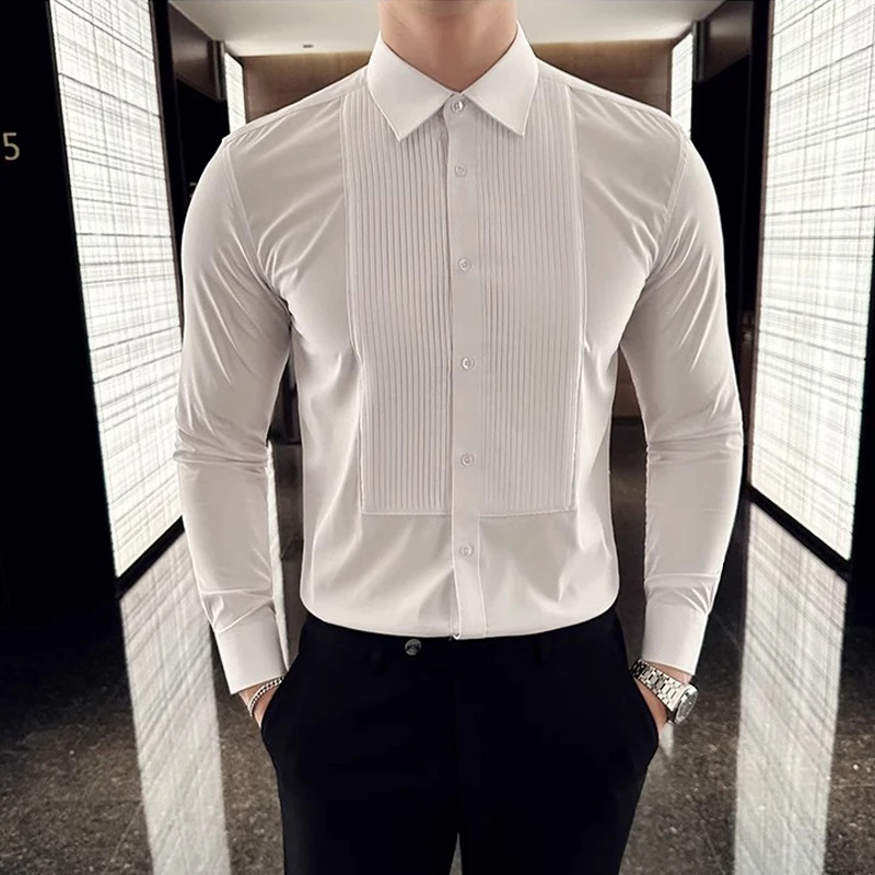 Wedding Party Wear Long Sleeve - Men Formal Party Wear Shirt 评论和价格
